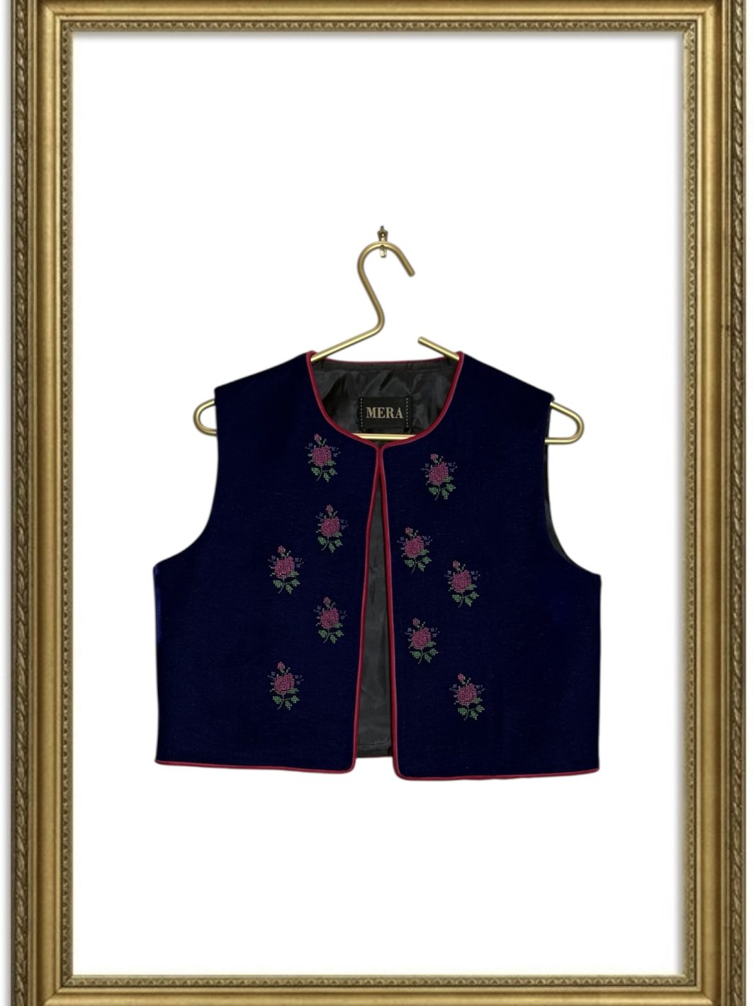 Navy Blue Rose Vest