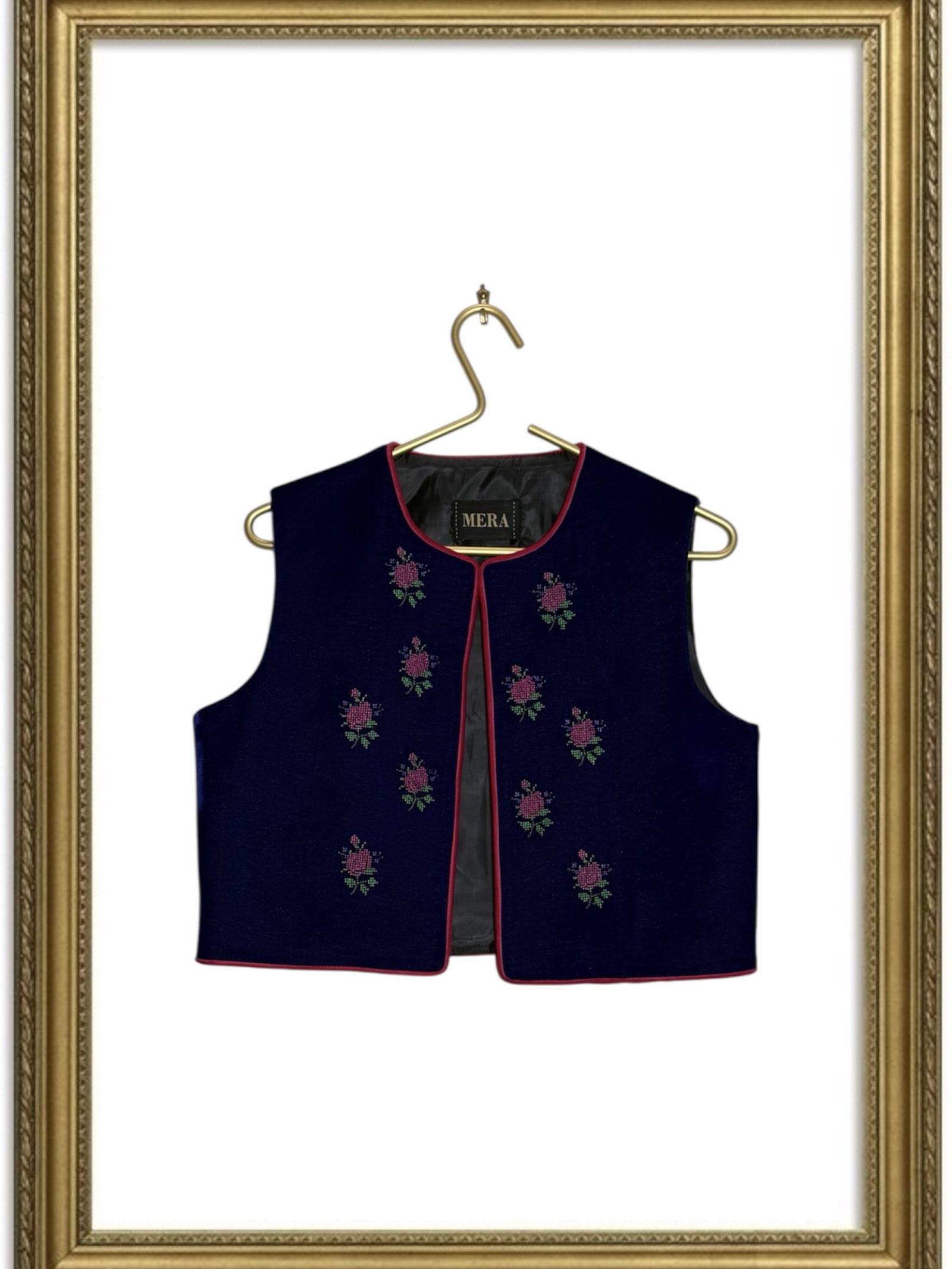 Navy Blue Rose Vest