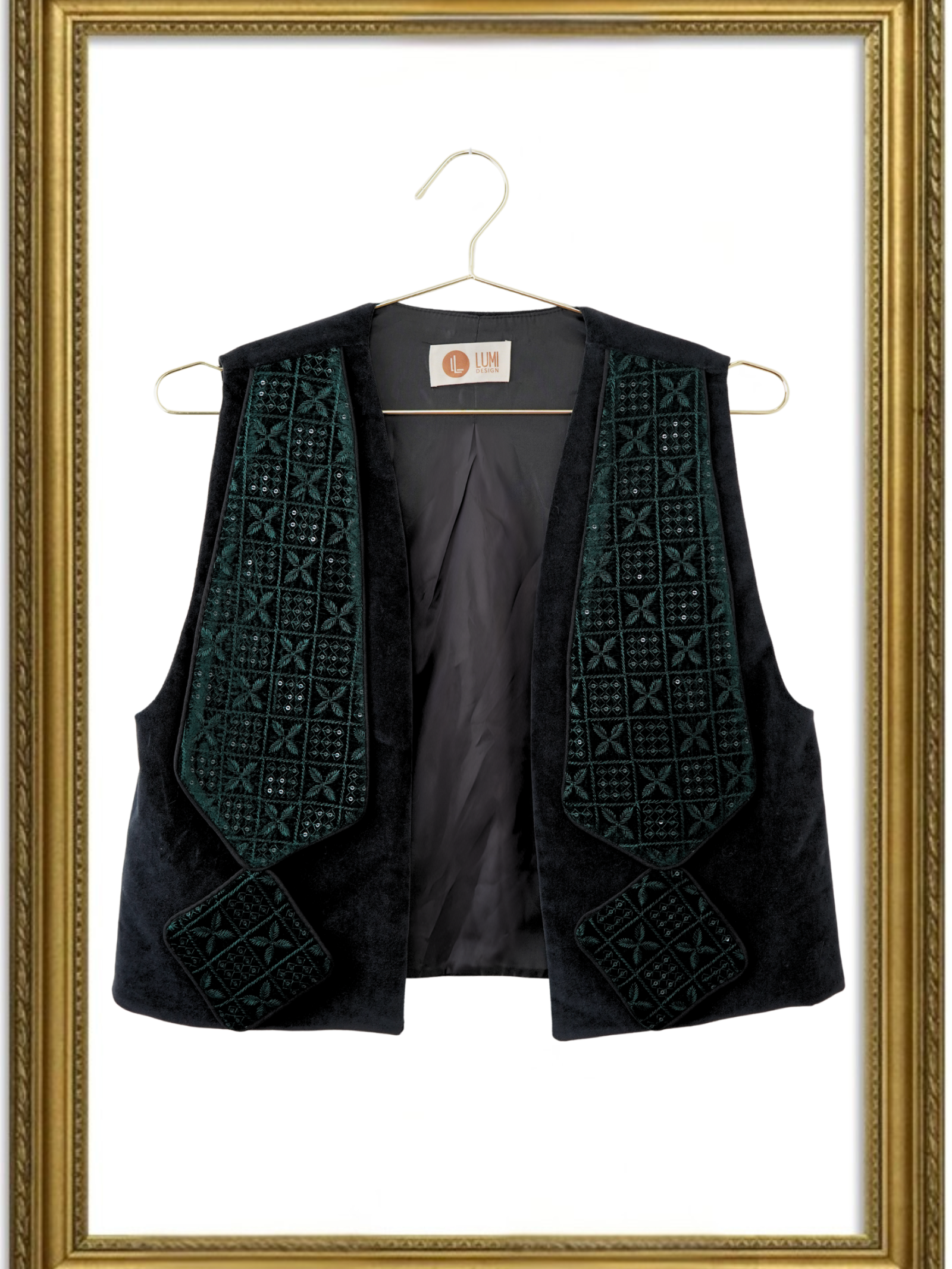 Emerald Night Velvet Vest