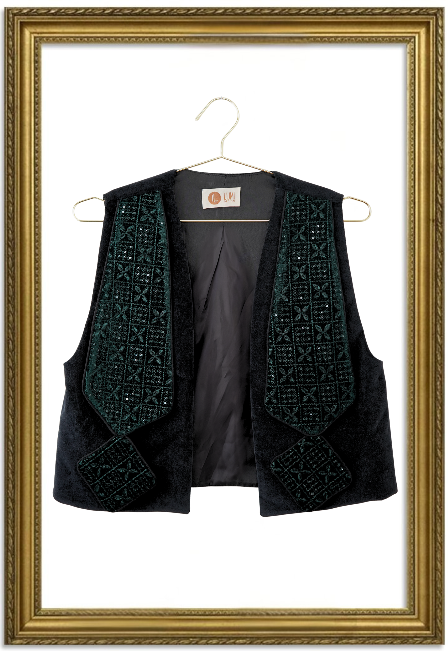 Emerald Night Velvet Vest