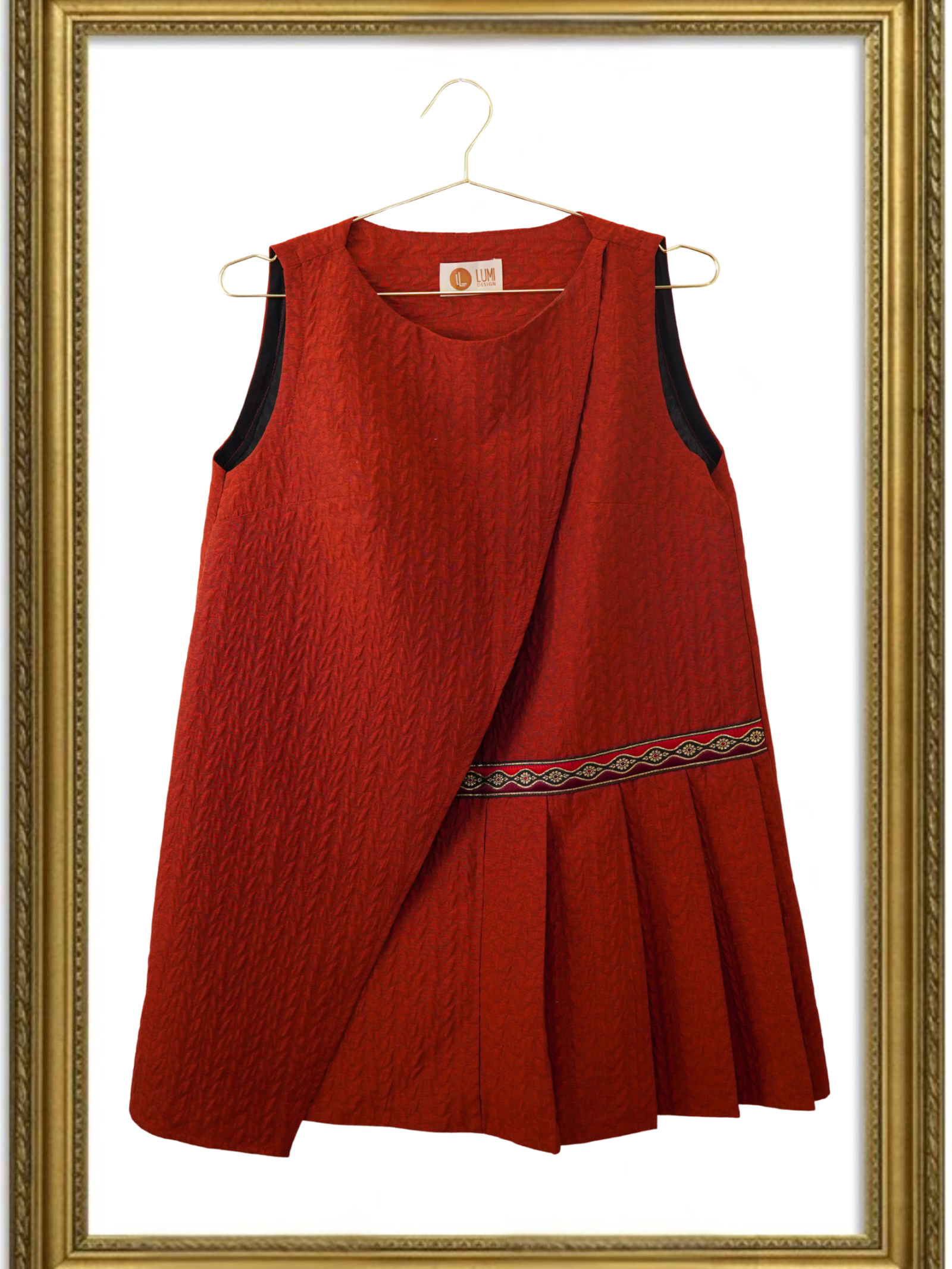 Crimson Ember Layered Dress